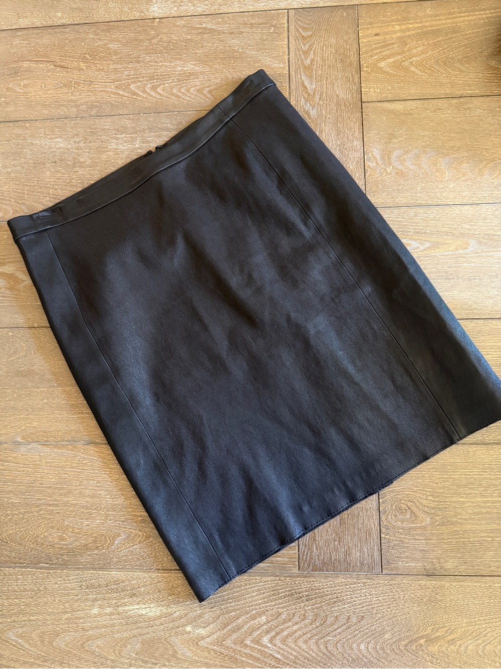 Vince Black Lamb Leather Pencil Skirt
